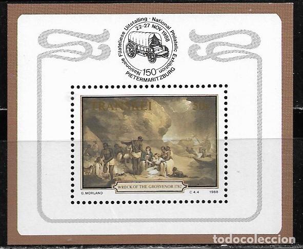 Sellos: TRANSKEI SUDAFRICA 1988, HOJA BLOQUE Ivert 4 - NAUFRAGIO. MNH.