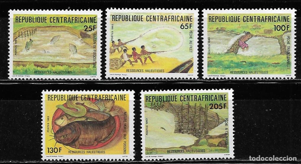 Sellos: CENTROAFRICANA 1983, Ivert 594/98 - RECURSOS PESQUEROS. MNH.