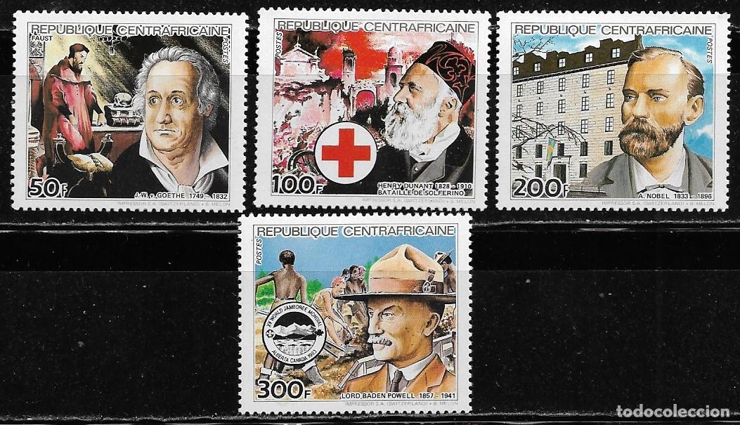 Sellos: CENTROAFRICANA 1983, Ivert 564/66 - PERSONAJES. MNH.