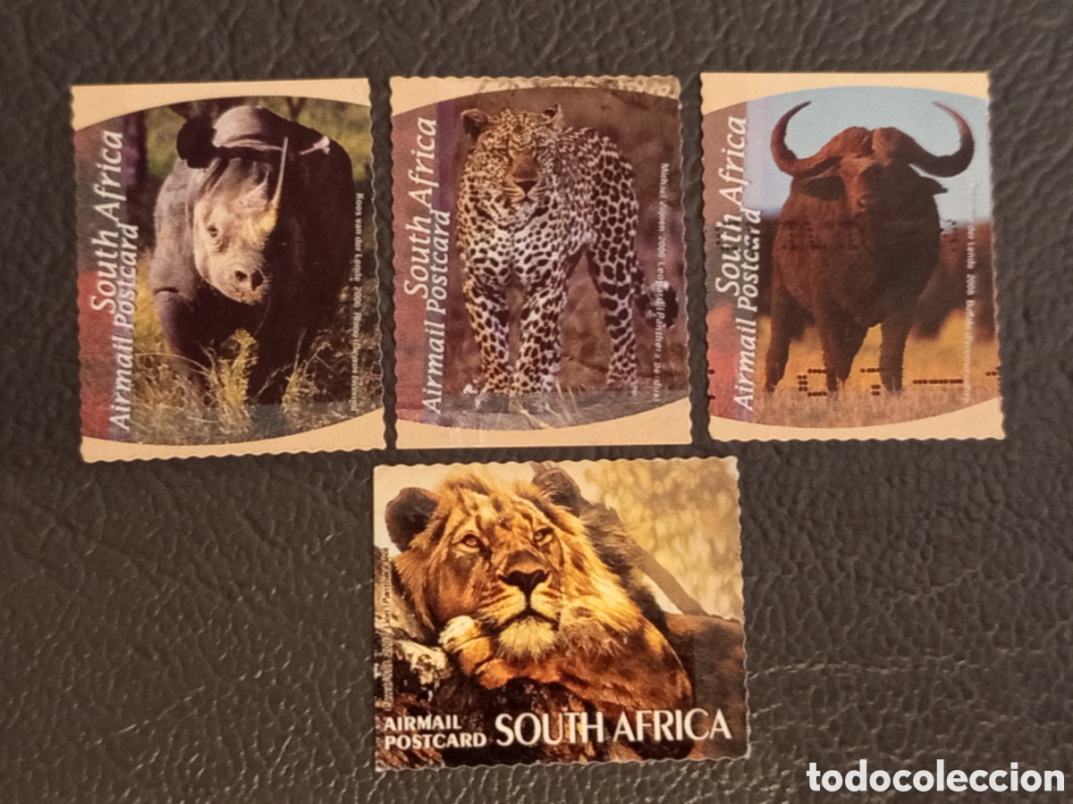 Sellos: Lote 4 Sellos Sud&aacute;frica 2001 - Fauna &rdquo;The Big Five&rdquo; - Cat&aacute;logo Scott 1263/67