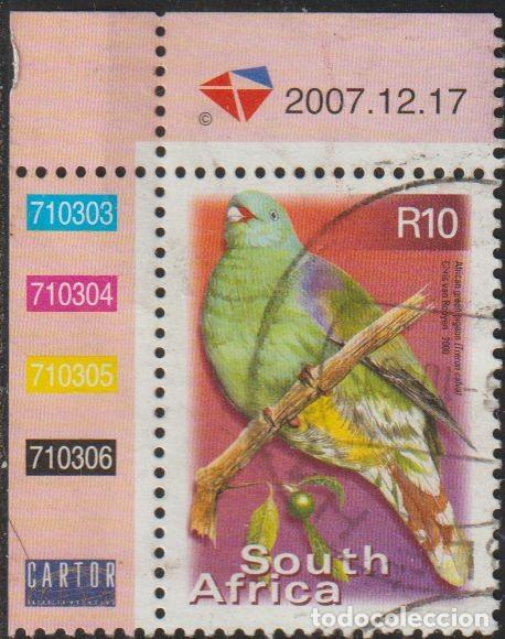 Sellos: Sudafrica 2000 Scott 1197 Sello &ordm; Fauna Aves Paloma verde africana (Treron calvus) Michel 1309C