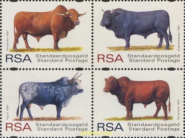 Sellos: 6946 MNH SUDAFRICA 1997 RAZAS BOVINAS SUDAFRICANAS