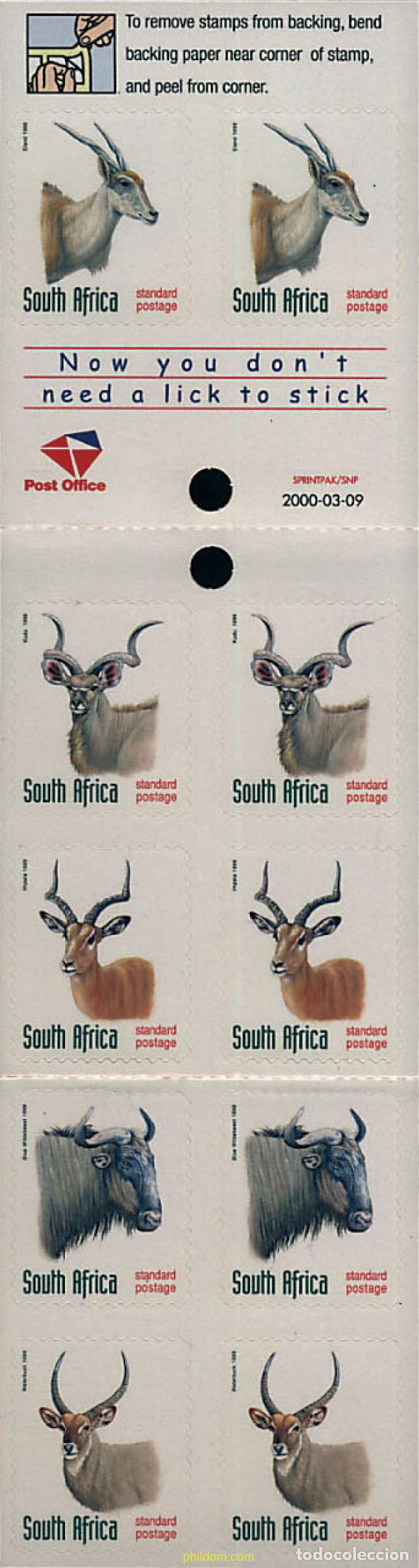 Sellos: 3625 MNH SUDAFRICA 1998 FAUNA AFRICANA
