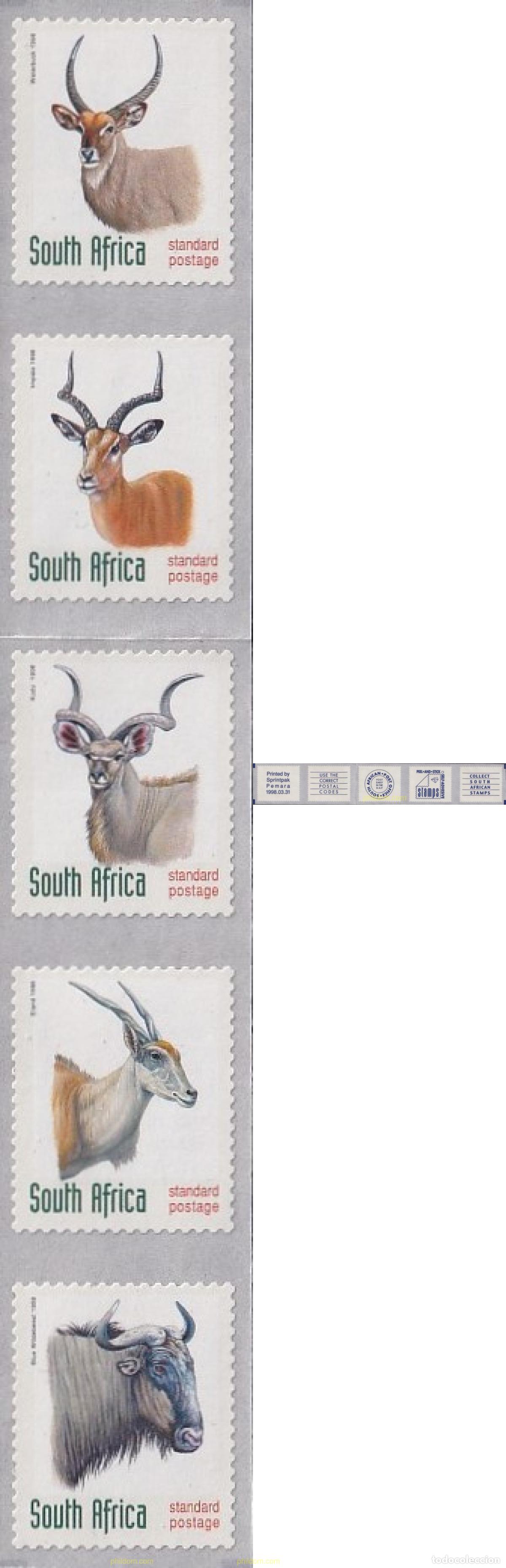 Sellos: 6382 MNH SUDAFRICA 1998 FAUNA AFRICANA