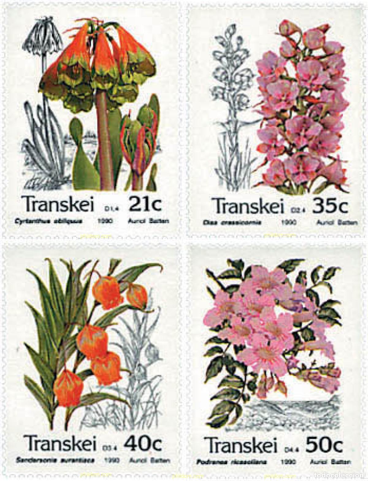 Sellos: 92297 MNH TRANSKEI 1990 FLORES AUTOCTONAS