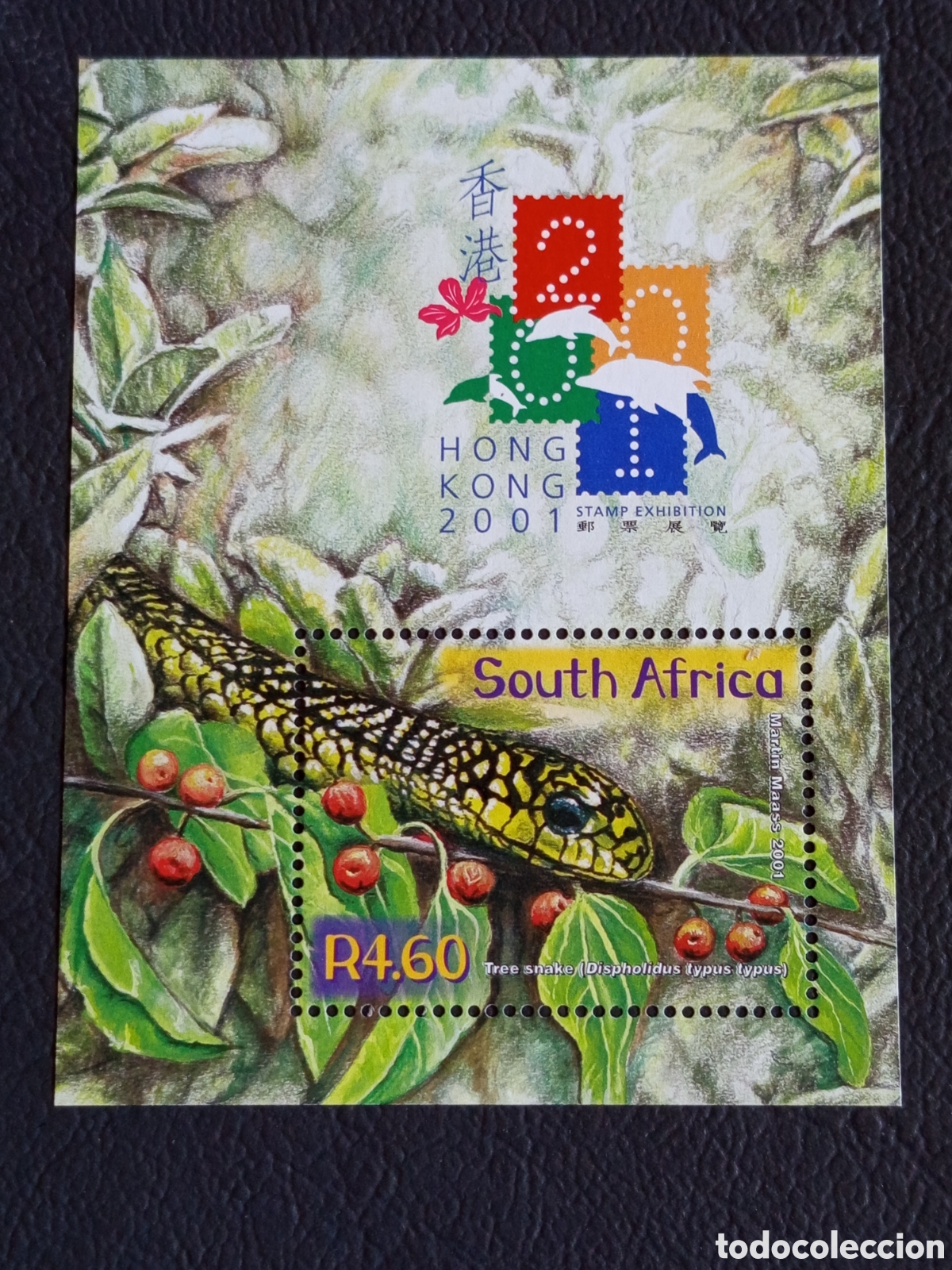 Briefmarken: Hojita Sud&aacute;frica 2001 Exposici&oacute;n Hong Kong R4.60 Mi. Bl. 40 MNH.