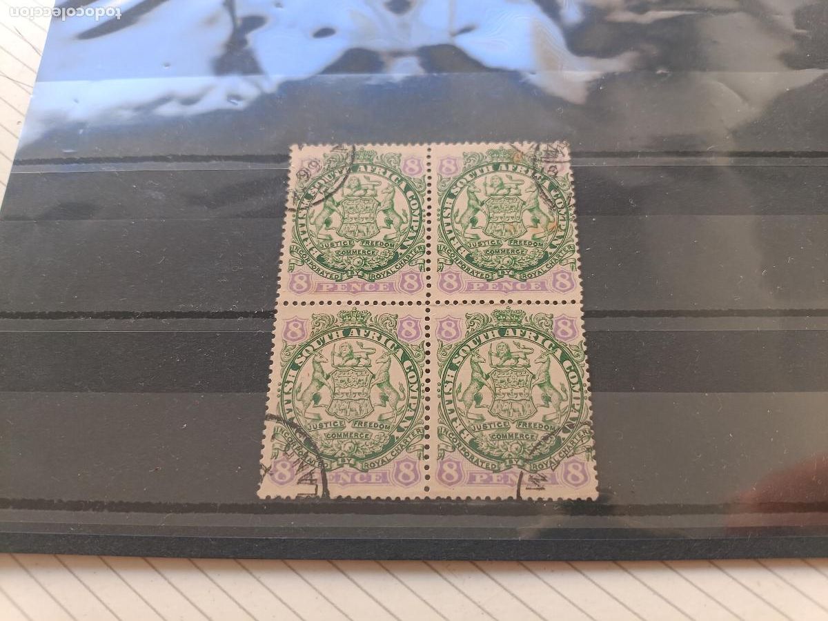 Timbres: SUDAFRICA 8 PENCE EN BLOQUE DE 4 BRITISH SOUTH AFRICA COMPANY: 1896