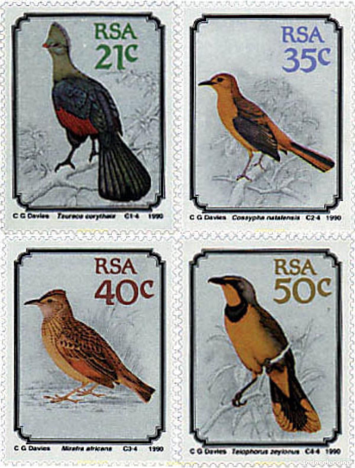 Sellos: 32280 MNH SUDAFRICA 1990 PAJAROS DEL AFRICA DEL SUR