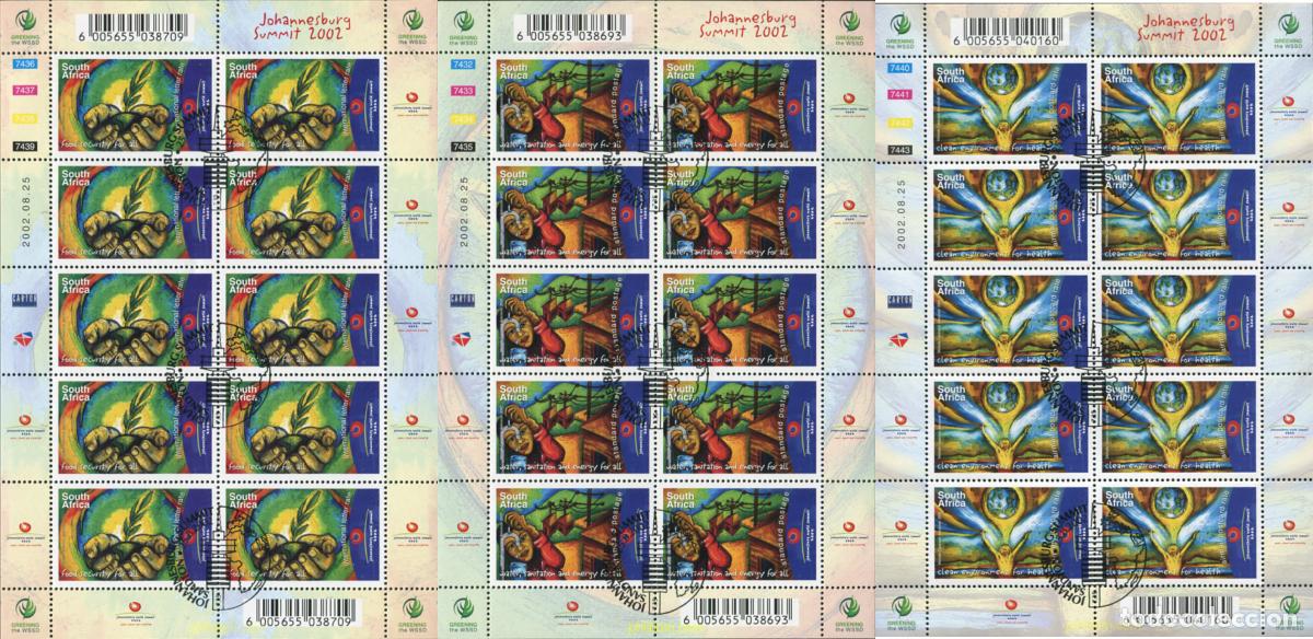 Sellos: 372850 USED SUDAFRICA 2002 JOHANNESBURG 2002. CUMBRE MUNDIAL PARA EL DESARROLLO SOSTENIBLE