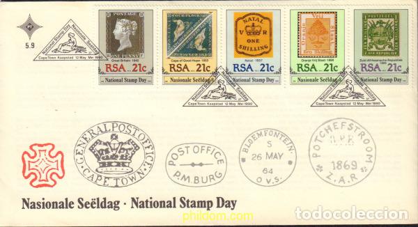 Sellos: 372366 MNH SUDAFRICA 1990 DIA DEL SELLO. 150 ANIVERSARIO DEL PRIMER SELLO