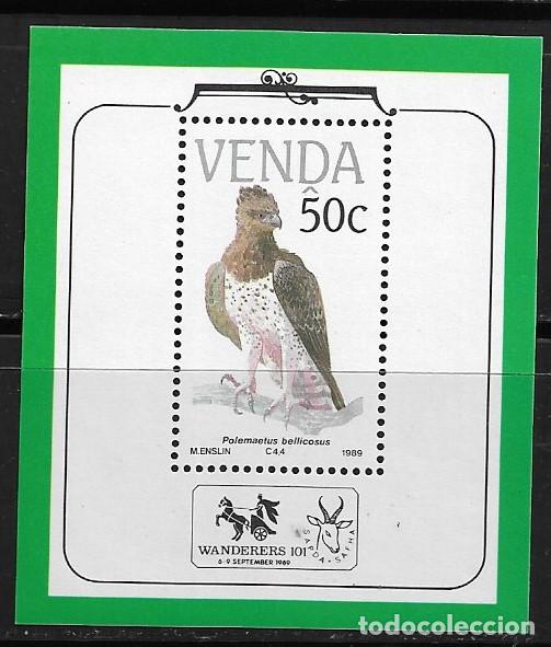 Sellos: VENDA 1989, HOJA BLOQUE Ivert 5 - AVES EN PELIGRO. MNH.