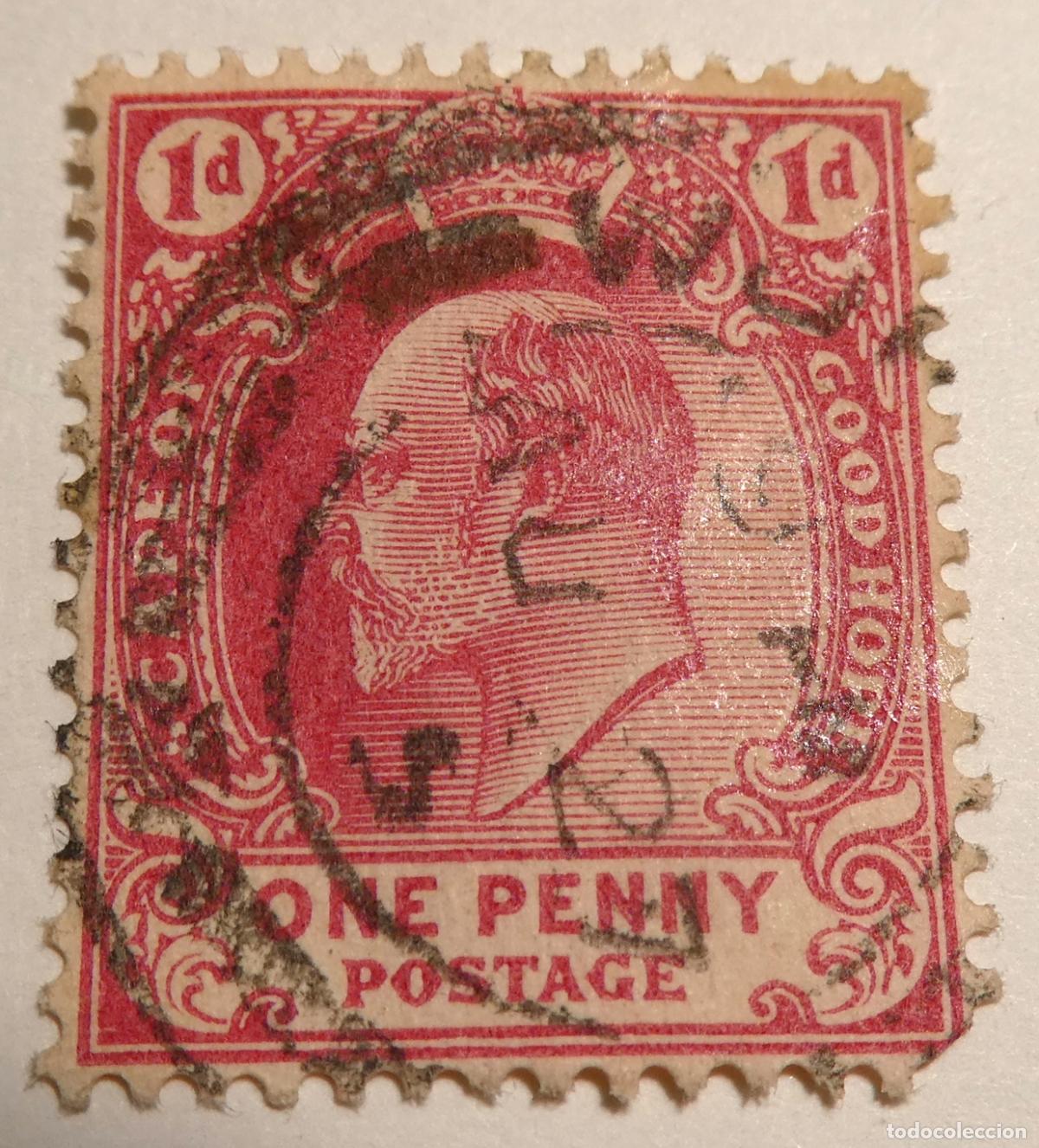 Sellos: Sello de un penique Cabo de Buena Esperanza Rey Eduardo VII 1902