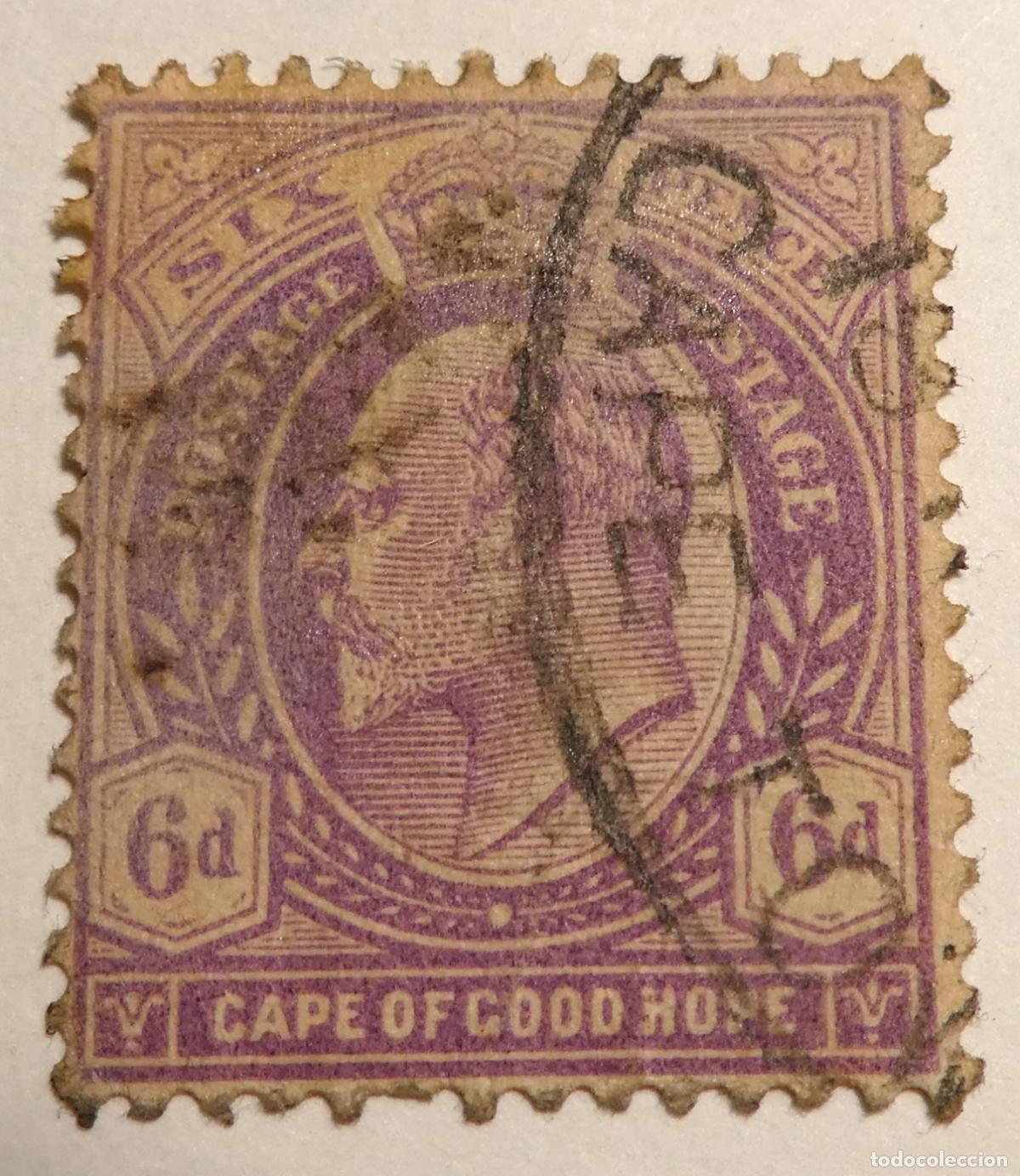 Sellos: Sello de 6 peniques Cabo de Buena Esperanza Rey Eduardo VII 1902
