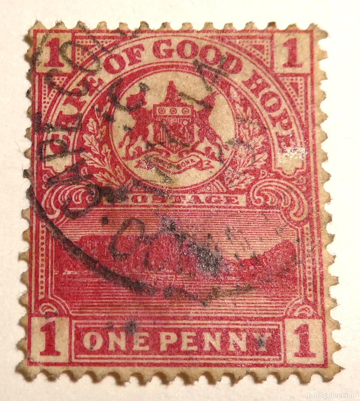 Sellos: Sello de 1 penique Colonia del Cabo de Buena Esperanza 1900