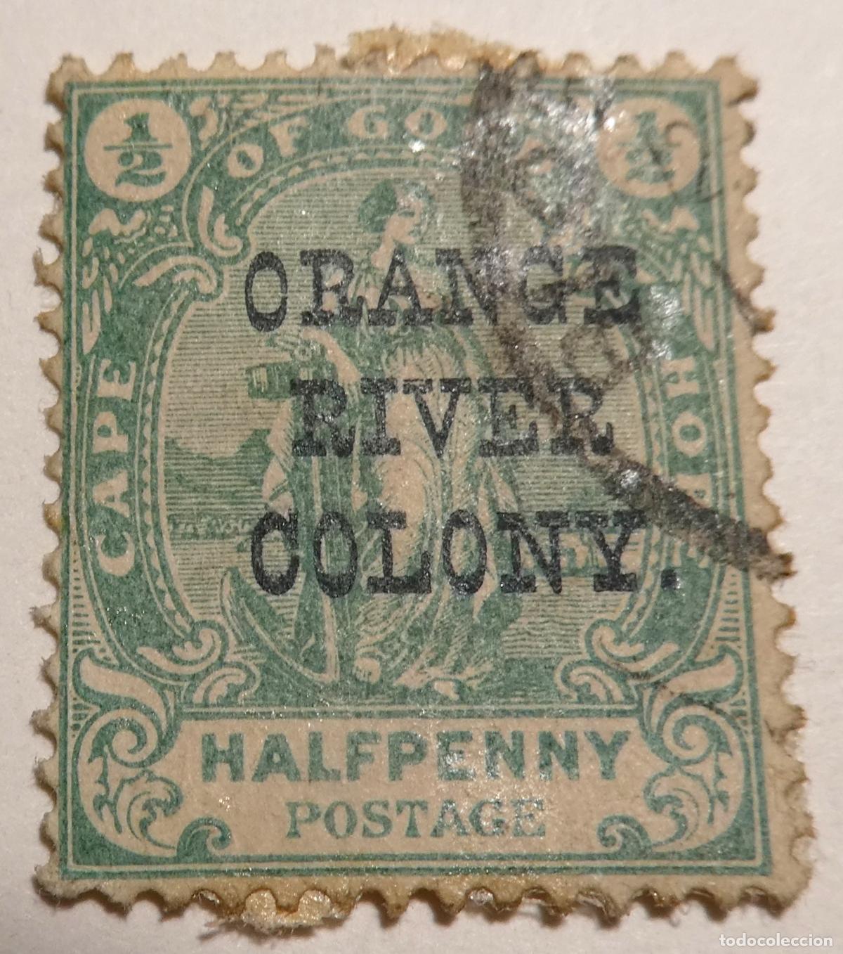 Sellos: Sello 1/2 penique 1900, Colonia del Cabo de Buena Esperanza, sobrecarga &rdquo;ORANGE / RIVER / COLONY