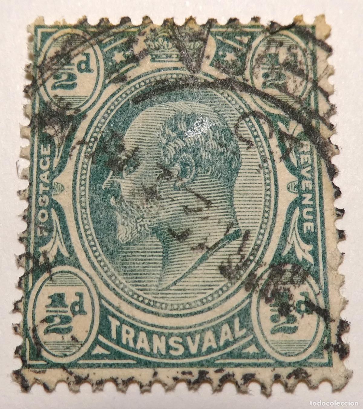 Sellos: Sello postal de Transvaal (Sud&aacute;frica) de &frac12; penique. 1905 Eduardo VII