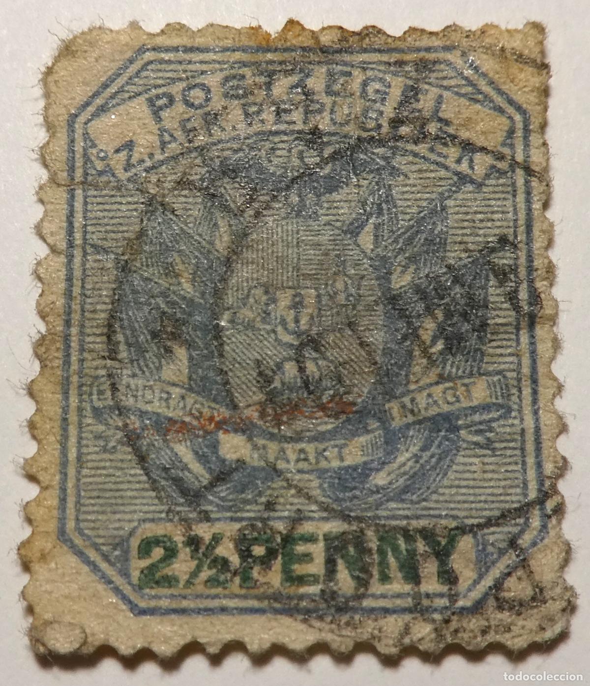 Sellos: Sello postal de Transvaal (Zuid Afrikaansche Republiek) (Sud&aacute;frica) de 2&frac12; peniques. 1896