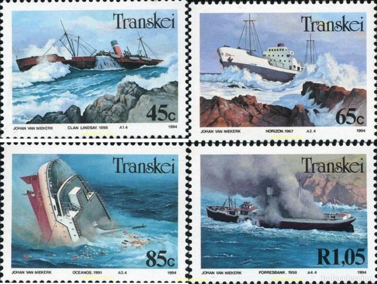 Sellos: 365934 MNH TRANSKEI 1994 NAUFRAGIOS FAMOSOS