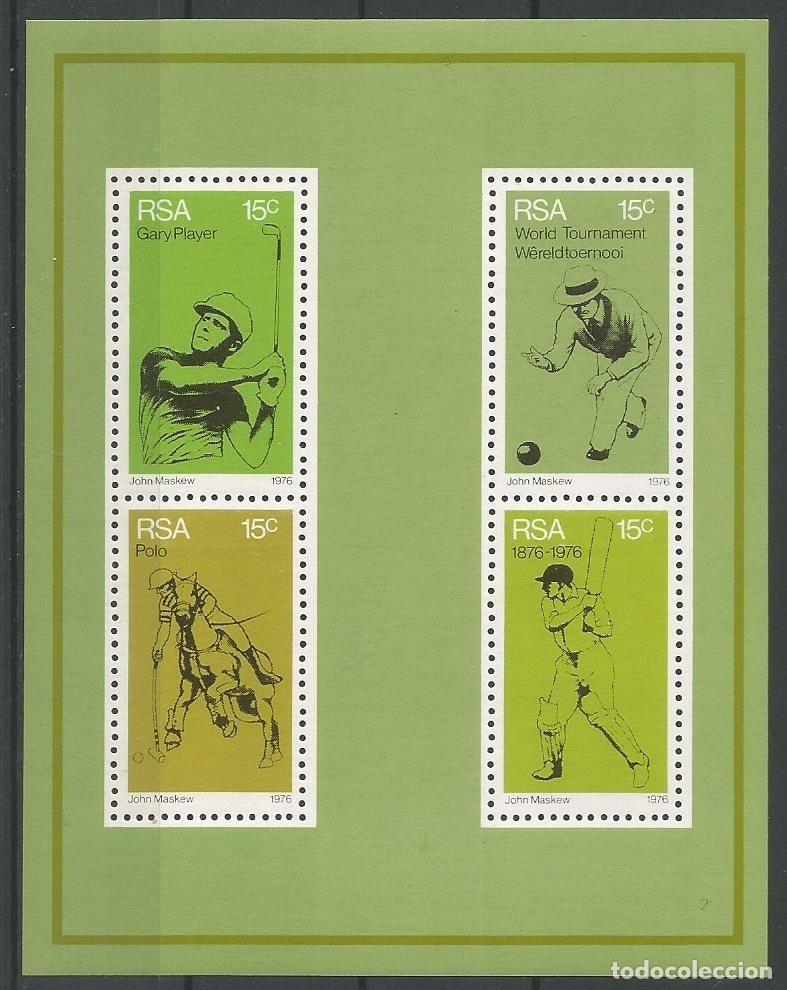 Sellos: RSA - SUD&Aacute;FRICA - 1976, MINIPLIEGO CAANMEMORATIVO DE EVENTOS DEPORTIVOS - MNH