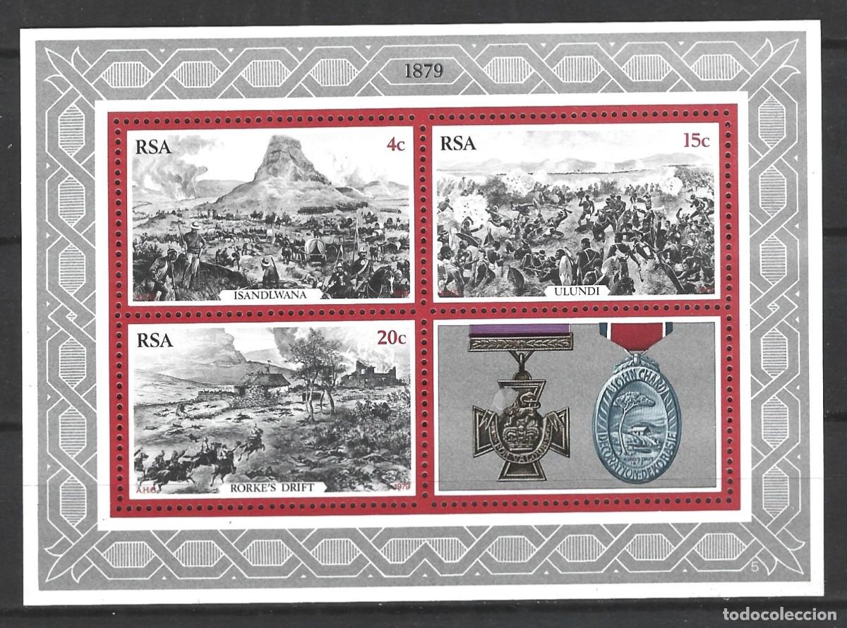 Sellos: RSA &ndash; PRECIOSA HOJA &ndash; CON MOTIVOS DE LA GUERRA CONTRA LOS ZULUES Y LOS BRIT&Aacute;NICOS DE 1879 - MNH