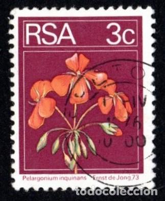 Sellos: R. Sud&aacute;frica. Geranio. 1974. YT-361a. Usado