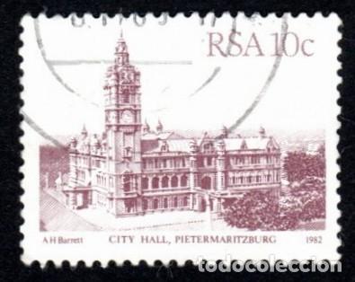 Sellos: R. Sud&aacute;frica. ayuntamiento de Pietermaritzburg. 1982. YT-515. Usado