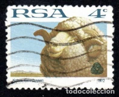 Sellos: R. Sud&aacute;frica. Oveja Merino. 1972. YT-335. Usado