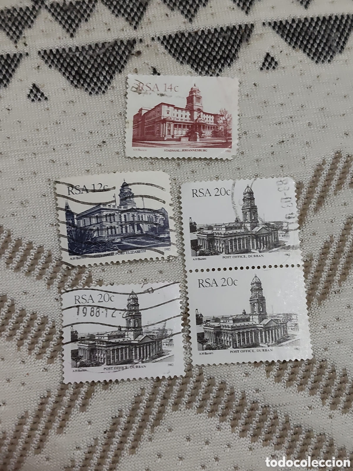 Sellos: 5 sellos de Sud&aacute;frica Oficina de correos de Durban 1982