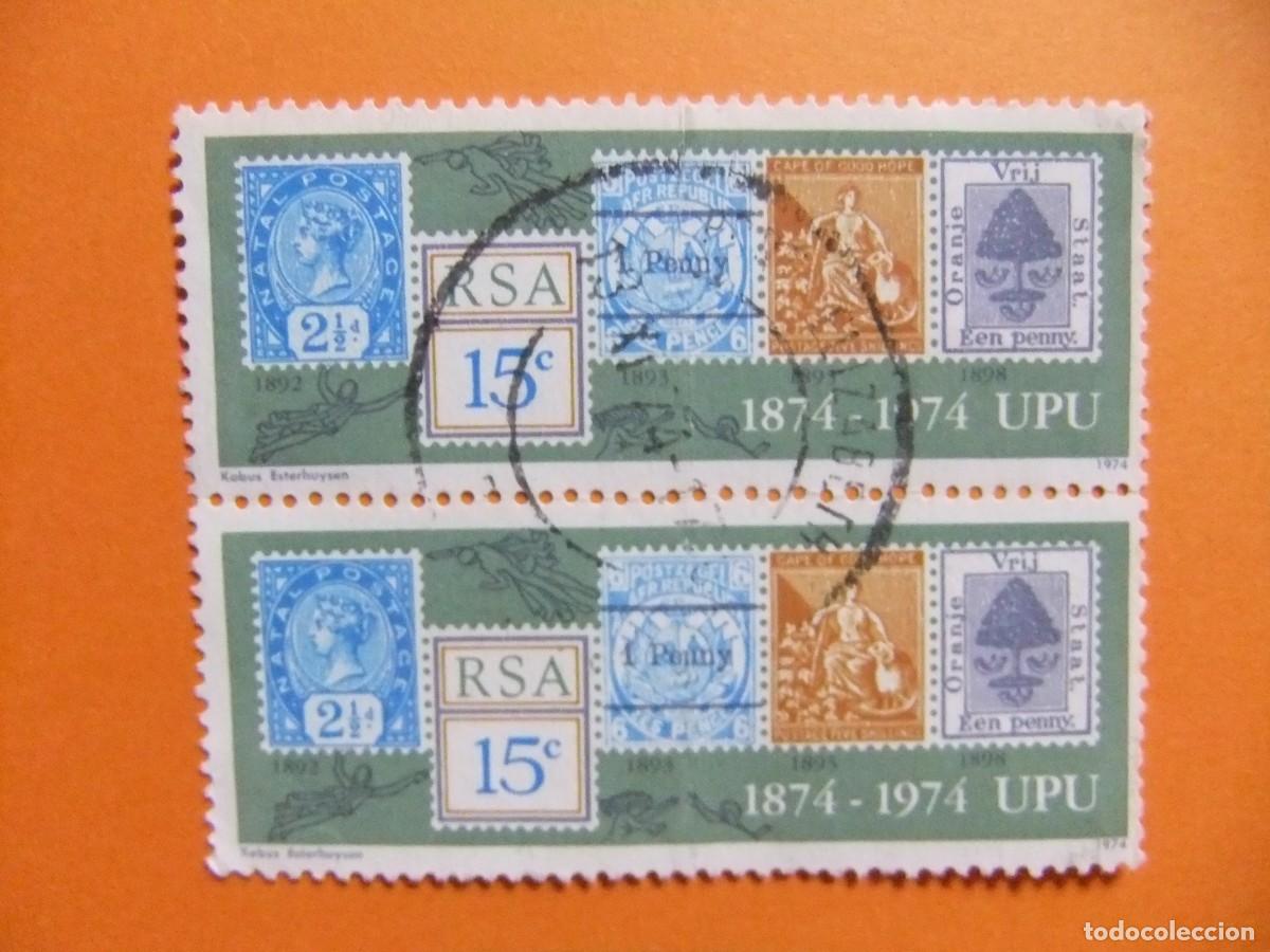 Sellos: 48 RSA 1974 / CENTENARIO de U.P.U. / YVERT 358 FU X 2
