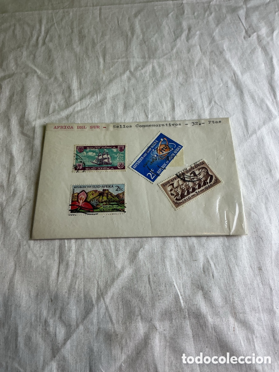 Briefmarken: Sud&aacute;frica, lote de 4 sellos conmemorativos usados.