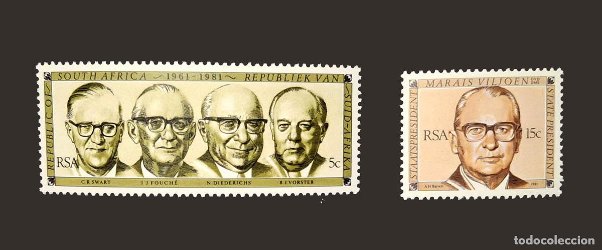 Briefmarken: 2 sellos de Sud&aacute;frica Personajes RSA nuevos MNH **