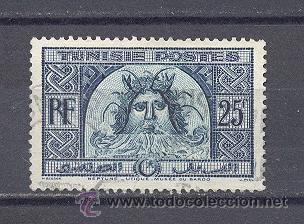 Sellos: TUNISIA-1947-49- USADO-YVERT TELLIER 319A