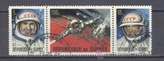 Timbres: REPUBLIQUE DE GUIN&Eacute;E- 1966 -COSMONAUTAS SOVIETICOS- PREOBLITERADO