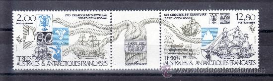 Timbres: tierras australes & antarticas francesa a 91A sin charnela, barco, 30 aniv&ordm; creacion territorio