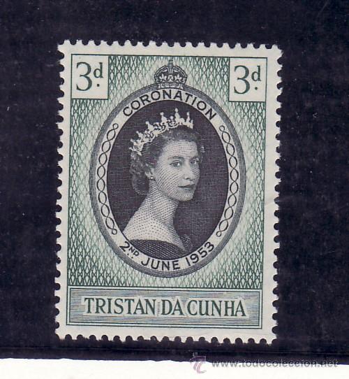 Briefmarken: tristan de cunha  13 con charnela, coronacion de isabel ii,