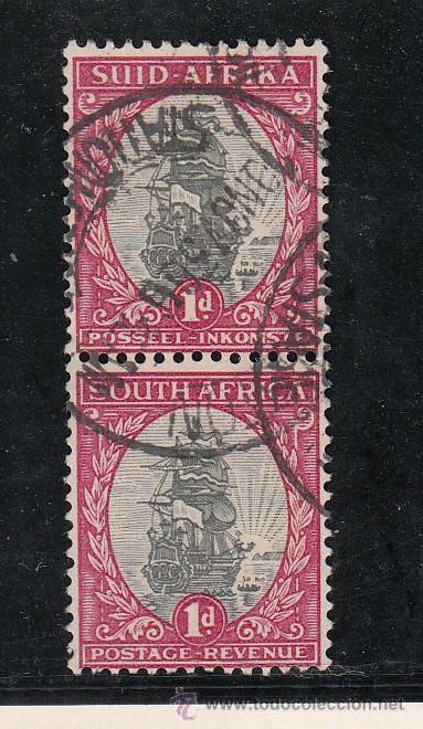 Briefmarken: africa del sur   65, 67 pareja vertical usada, barco,
