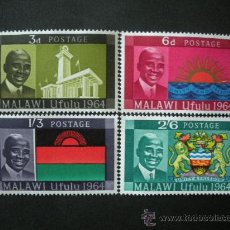 Sellos: MALAWI 1964 IVERT 14/7 *** INDEPENDENCIA - PRIMER MINISTRO HASTINGS - PERSONAJES