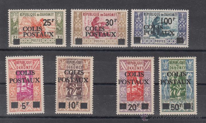 Selos: dahomey paquete postal 1/7 sin charnela, sobrecargado,