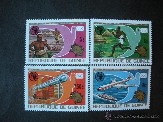 Sellos: Guinea 1974 Ivert 529/32 *** Centenario de la Unión Posta Universal - U.P.U. - Foto 1 - 52864220