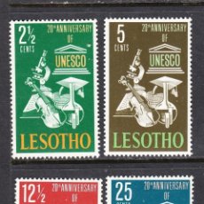 Sellos: LESOTHO 1966 IVERT 123/6 *** 20º ANIVERSARIO DE LA UNESCO
