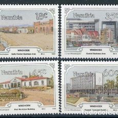 Sellos: NAMIBIA 1990 IVERT 632/5 *** CENTENARIO DE LA CIUDAD DE WINDHOEK - CAPITAL DEL ESTADO - ARQUITECTURA. Lote 78842921
