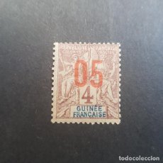 Sellos: GUINÉE,GUINEA FRANCESA,1912,COMERCIO Y NAVEGACIÓN,SOBRECARGA,SCOTT-YVERT 49*,NUEVO,FIJASEL,(LOTE AG). Lote 152639550