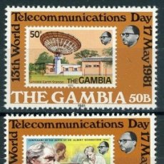 Sellos: GAMBIA 1981 IVERT 422/24 *** DÍA MUNDIAL DE LAS TELECOMUNICACIONES SOBRE TELECOMUNICACIONES Y SALUD. Lote 153117914
