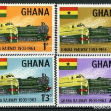 Sellos: GHANA 1963 IVERT 148/51 *** 60º ANIVERSARIO DE LOS FERROCARRILES DE GHANA - TRENES