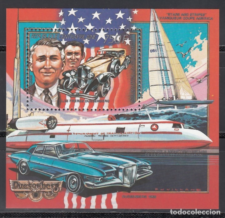 Briefmarken: REP&Uacute;BLICA CENTROAFRICANA, 1989 YVERT N&ordm; HB 96A, Transportes,