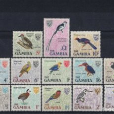 Sellos: GAMBIA 1966 IVERT 208/20 * SERIE BÁSICA - FAUNA - AVES