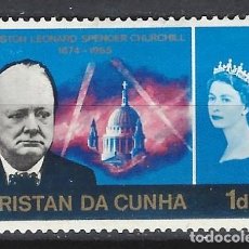 Selos: TRISTÁN DE ACUÑA 1966 - 1º ANIV. DE LA MUERTE DE SIR WINSTON CHURCHILL - SELLO NUEVO C/F*. Lote 313889363