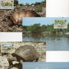 Sellos: SEYCHELLES SERIE TARJETAS MAXIMA PRIMER DIA 1985 MICHEL 104 A 107 WWF