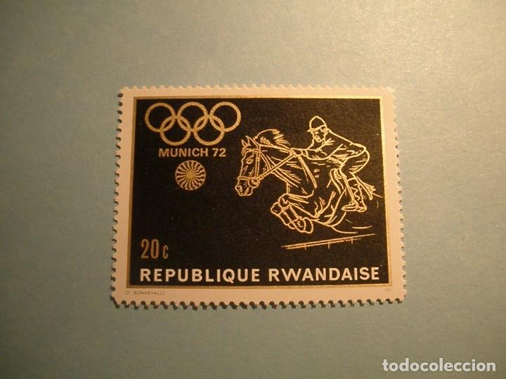 Stamps: RUANDA - REP. RWANDAISE - MUNICH 72 - HIPICA.