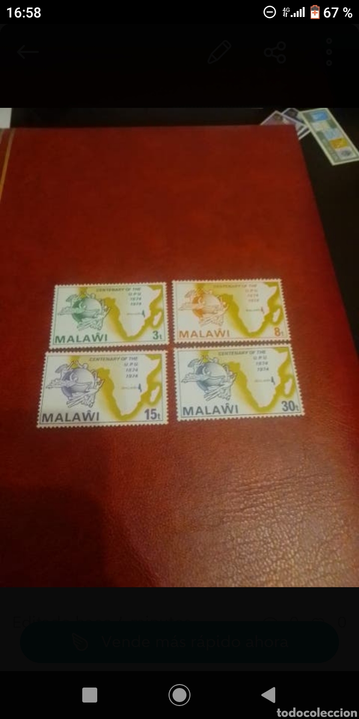 Sellos: Malawi UPU 1974 ....... - Foto 2